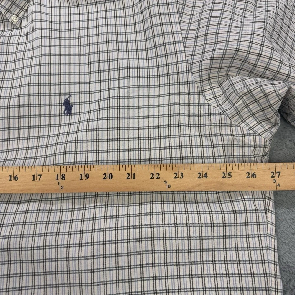 Polo Ralph Lauren McMeel Shirt Men XL Blue Black Gingham Button Down Performance